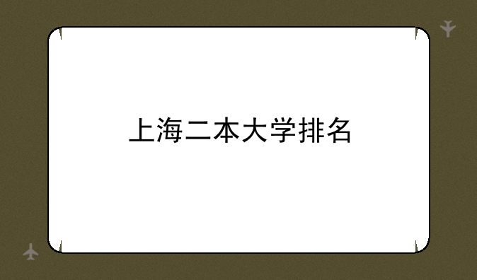 上海二本大学排名