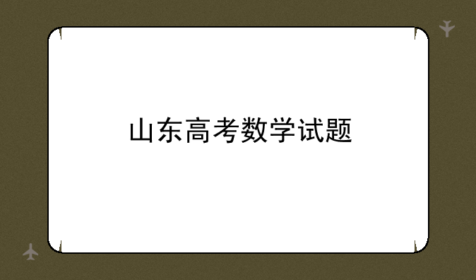 山东高考数学试题