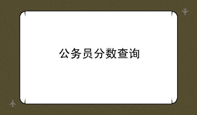 公务员分数查询