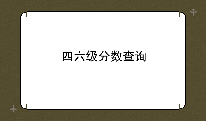 四六级分数查询