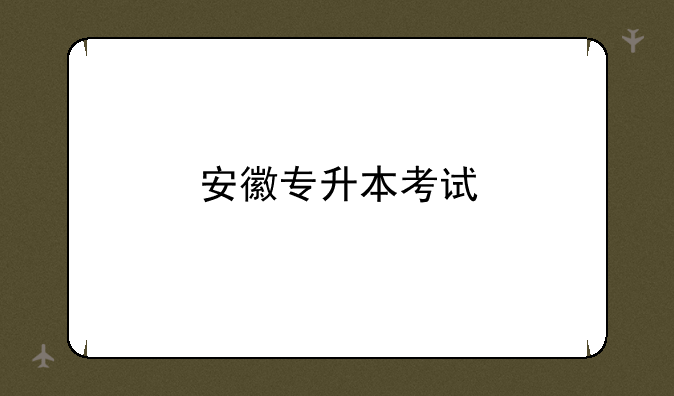 安徽专升本考试