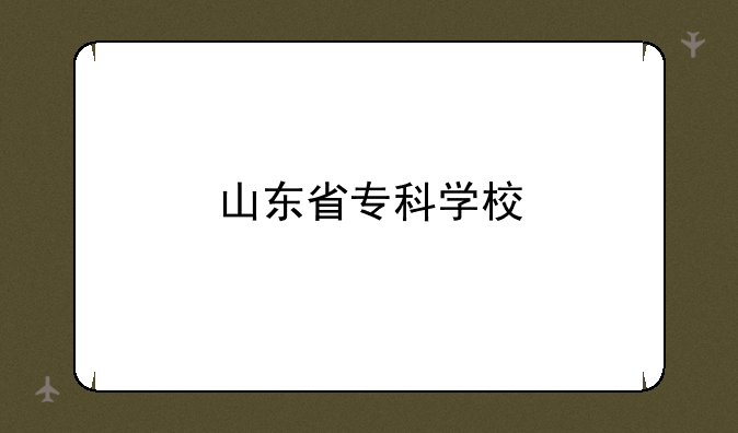 山东省专科学校