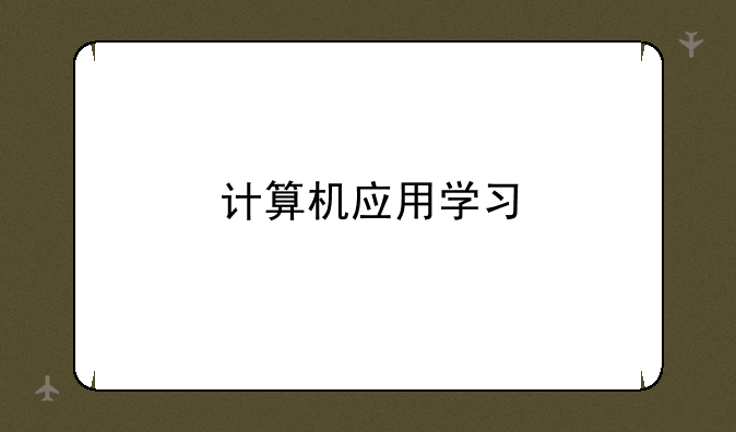 计算机应用学习