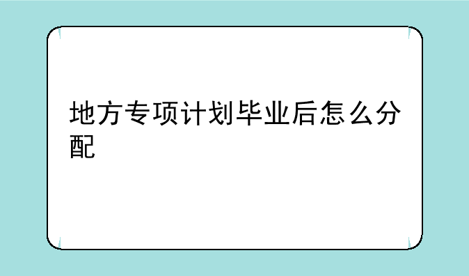 地方专项计划毕业后怎么分配