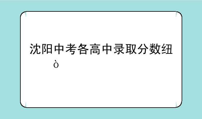 沈阳中考各高中录取分数线？