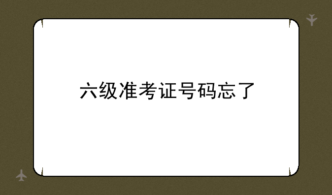 六级准考证号码忘了