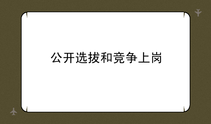 公开选拔和竞争上岗