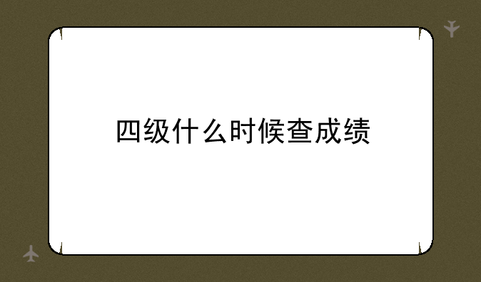 四级什么时候查成绩