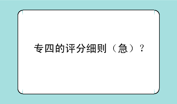 专四的评分细则（急）？