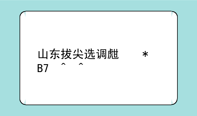 山东拔尖选调生报名时间