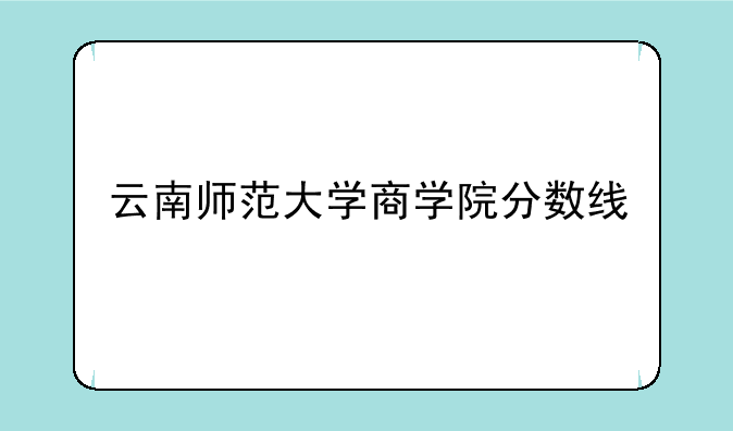 云南师范大学商学院分数线