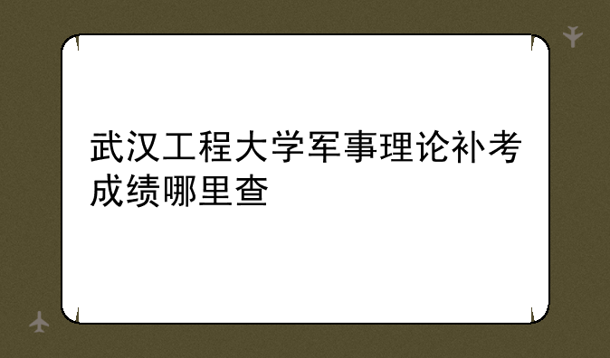 武汉工程大学军事理论补考成绩哪里查