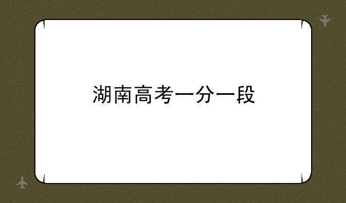 湖南高考一分一段